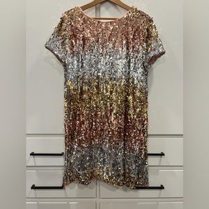 Ombré sequin dress.